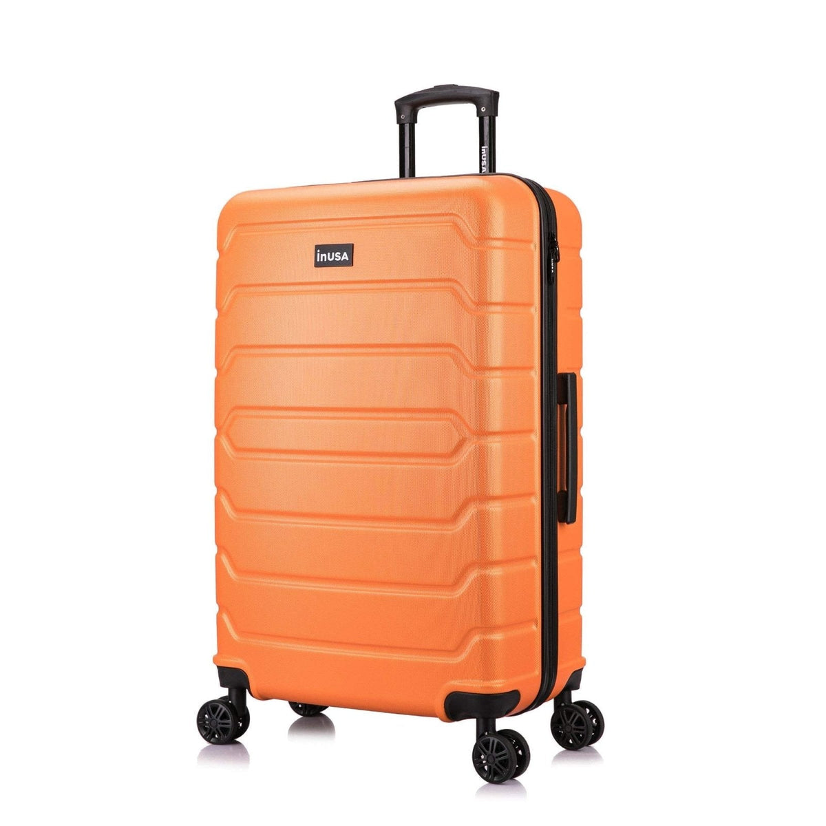 InUSA Trend Plastic 4-Wheel Spinner Luggage, Orange (IUTRE00L-ORA)