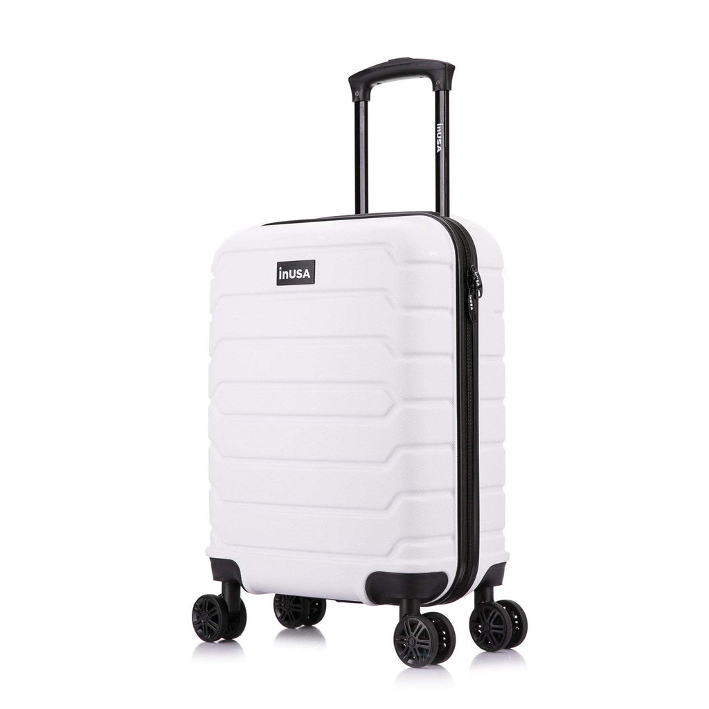 InUSA Trend Plastic Carry-On Luggage, White (IUTRE00S-WHI)
