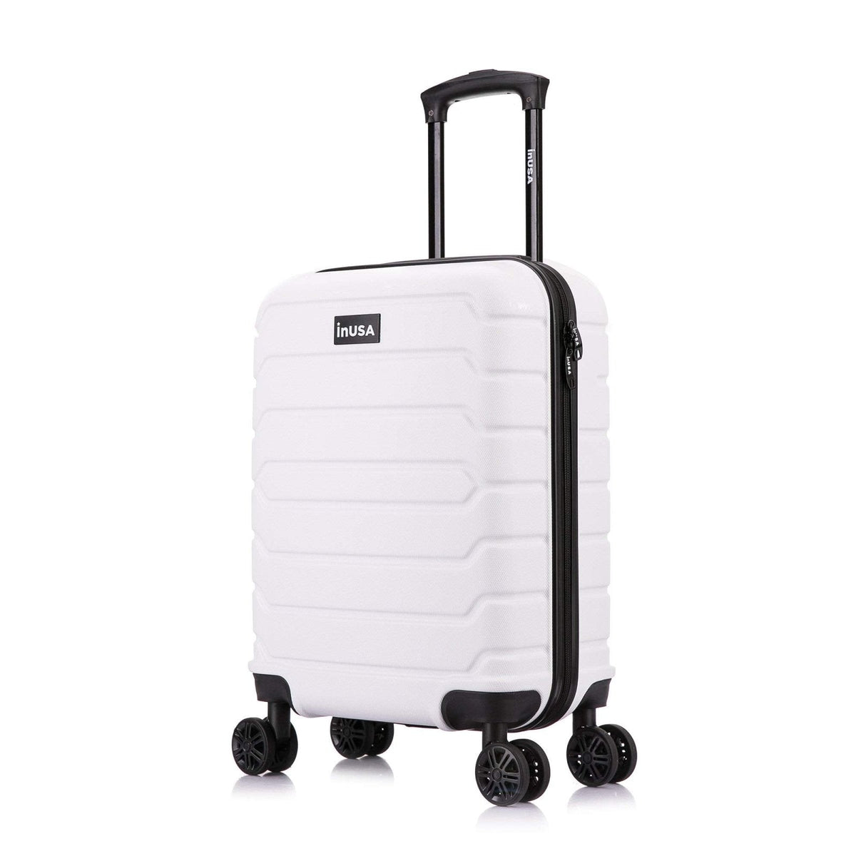 InUSA Trend Plastic Carry-On Luggage, White (IUTRE00S-WHI)