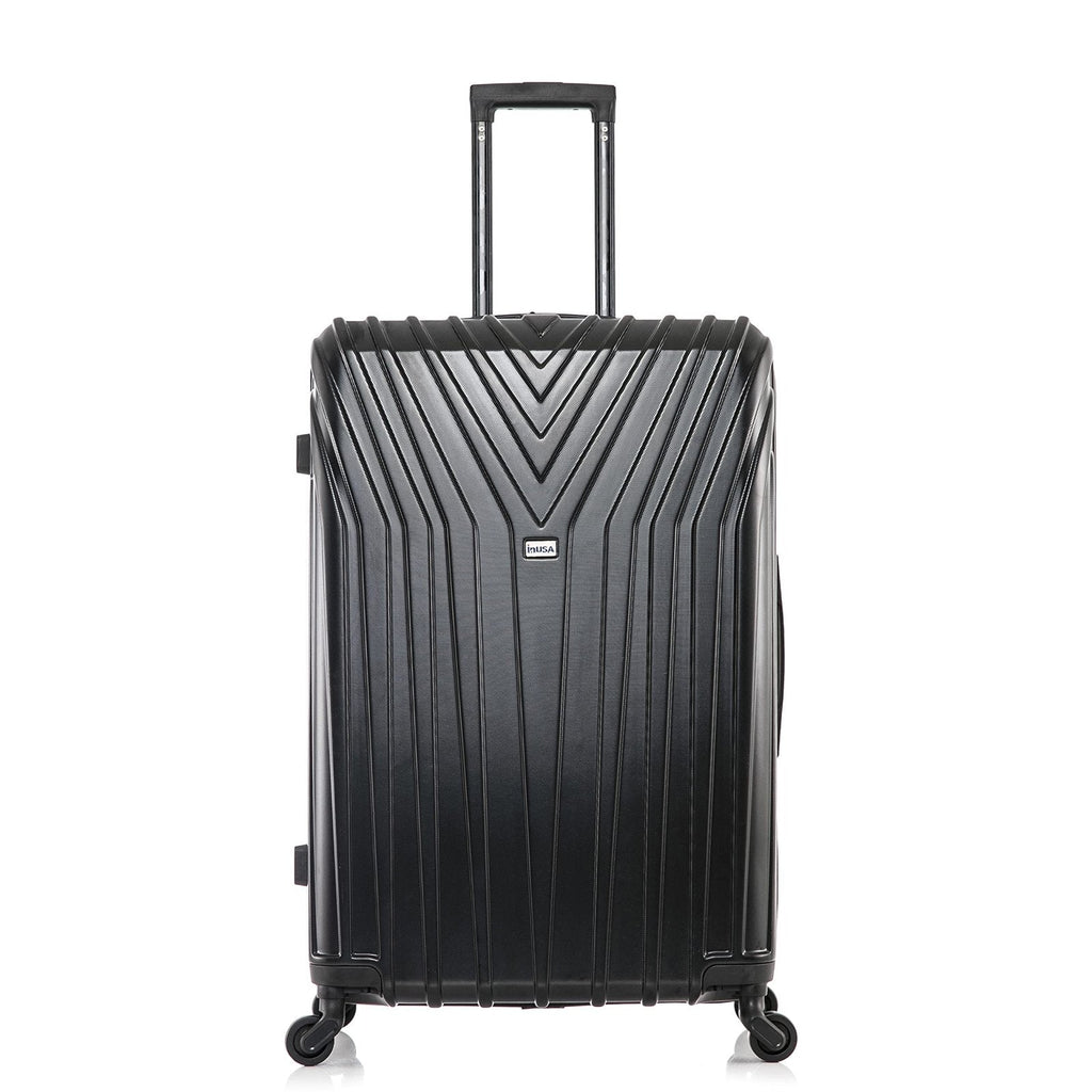 InUSA VASTY Luggage with Spinner Wheels | Durable Lightweight Hardside Suitcase, Travel Bag with Handle and Trolley, 28 - Inch Large Checked Luggage | Black