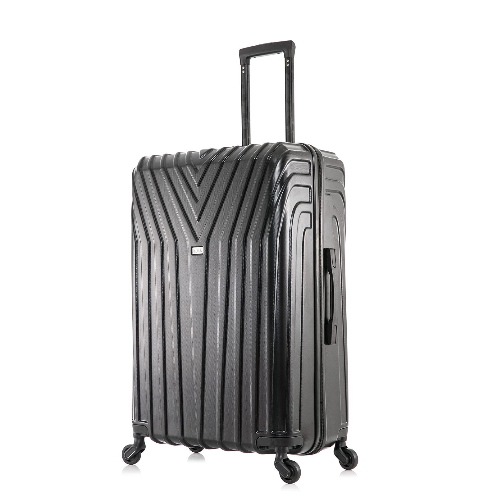 InUSA VASTY Luggage with Spinner Wheels | Durable Lightweight Hardside Suitcase, Travel Bag with Handle and Trolley, 28-Inch Large Checked Luggage | Black