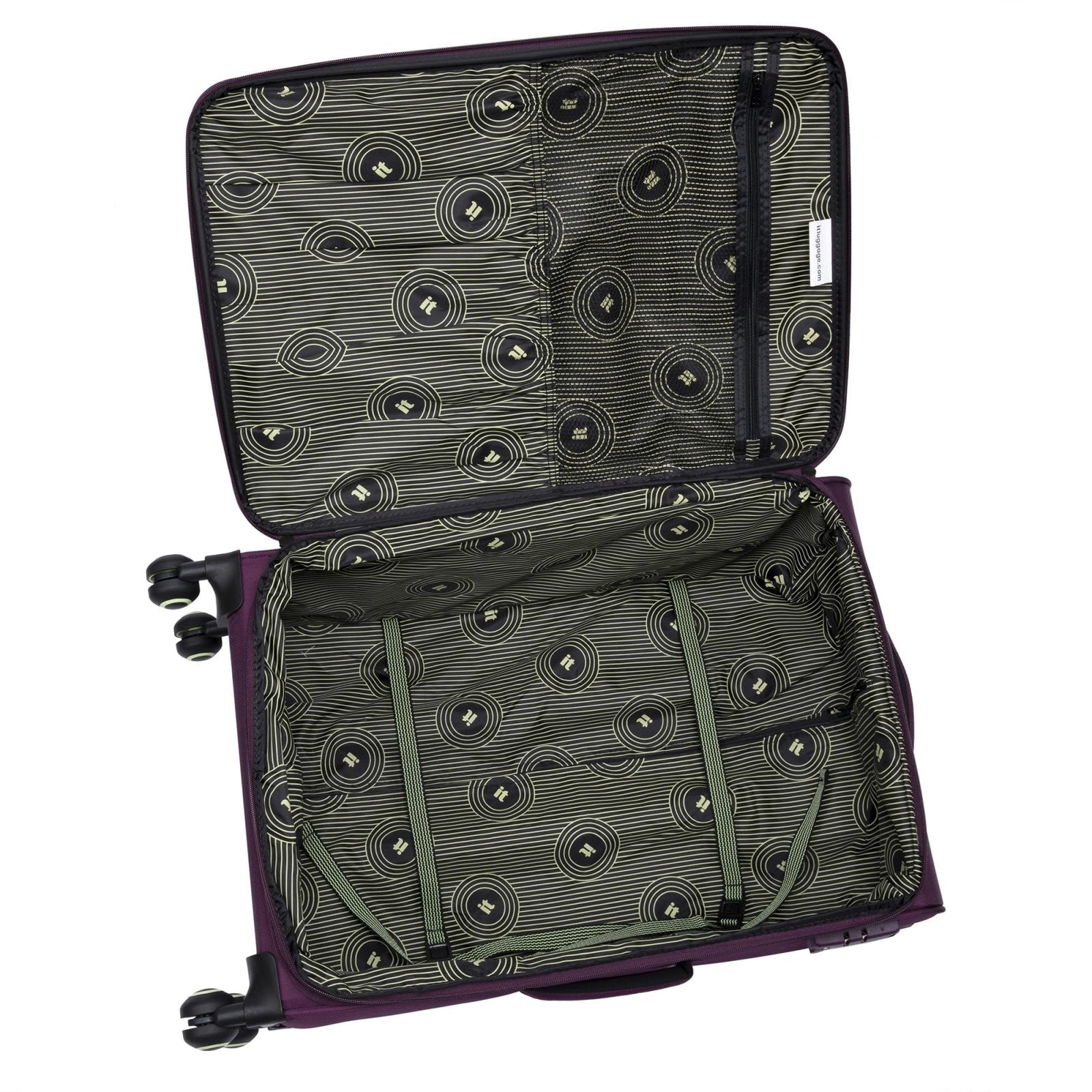 It Luggage Circulator 32" Softside Checked 8 Wheel Expandable Spinner, Italian Plum
