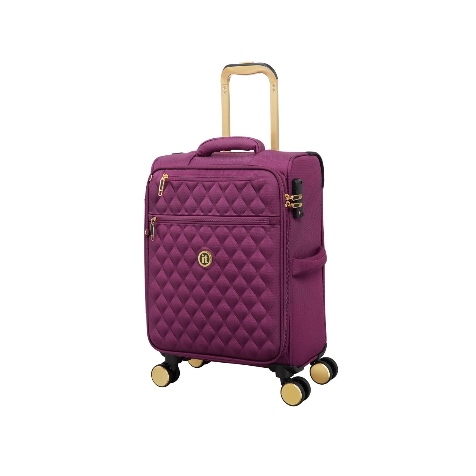 It Luggage Glimmering 22" Softside Carry-On 8 Wheel Expandable Spinner, Amaranth