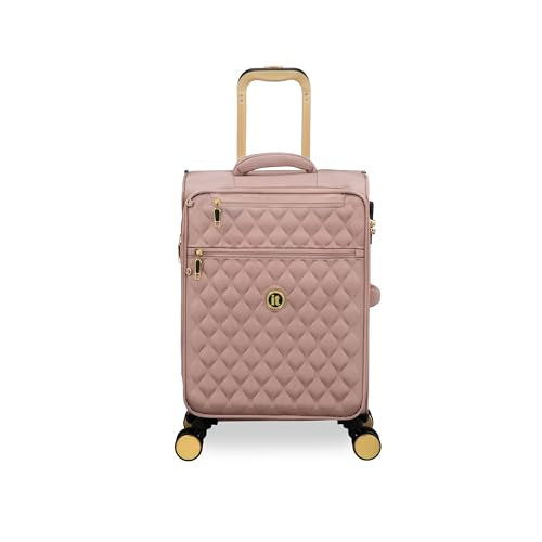It Luggage Glimmering 22" Softside Carry-On 8 Wheel Expandable Spinner, Mink Gold
