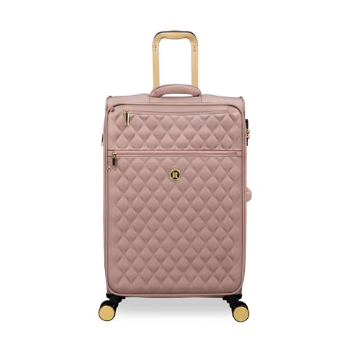 It Luggage Glimmering 28" Softside Checked 8 Wheel Expandable Spinner, Mink Gold