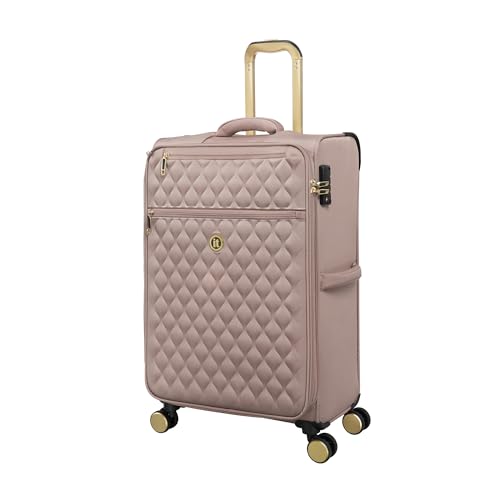 It Luggage Glimmering 28" Softside Checked 8 Wheel Expandable Spinner, Mink Gold