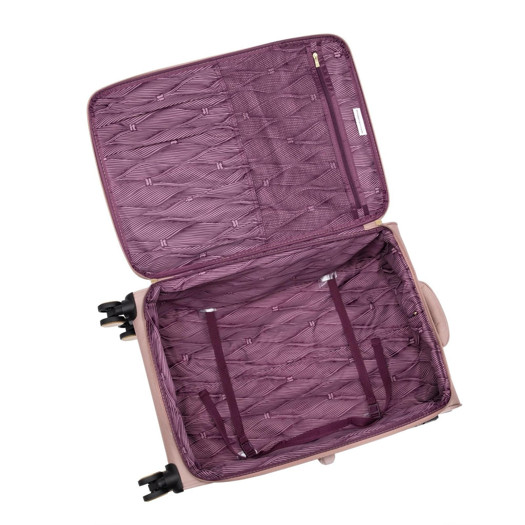 It Luggage Glimmering 3 Piece Softside 8 Wheel Expandable Spinner Luggage Set, Mink Gold