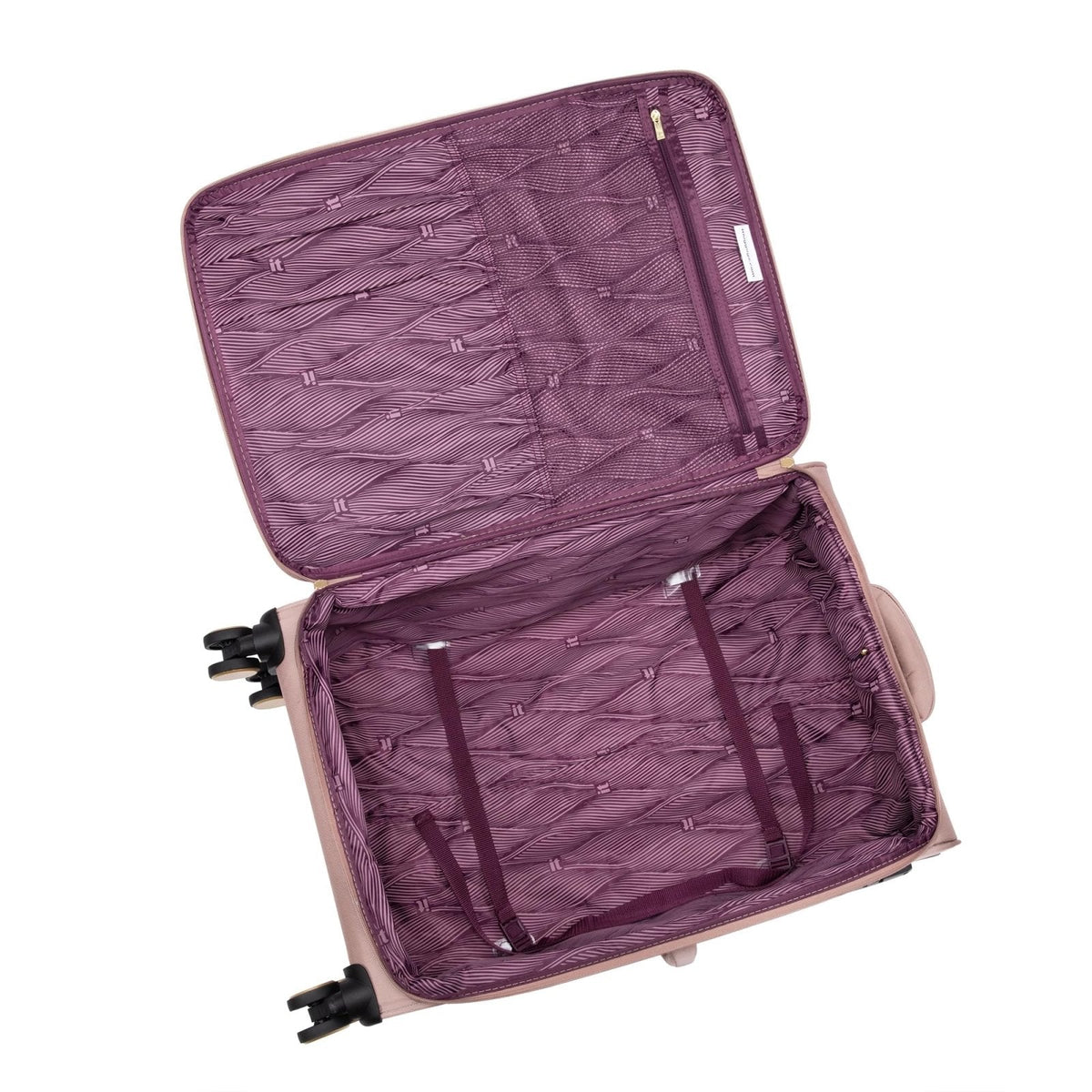 It Luggage Glimmering 3 Piece Softside 8 Wheel Expandable Spinner Luggage Set, Mink Gold
