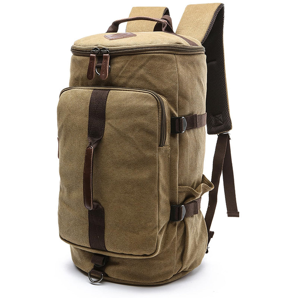 IT'SCARL Large backpack for men,Travel backpack,Carry on, Canvas big bag,Work back pack(khaki)