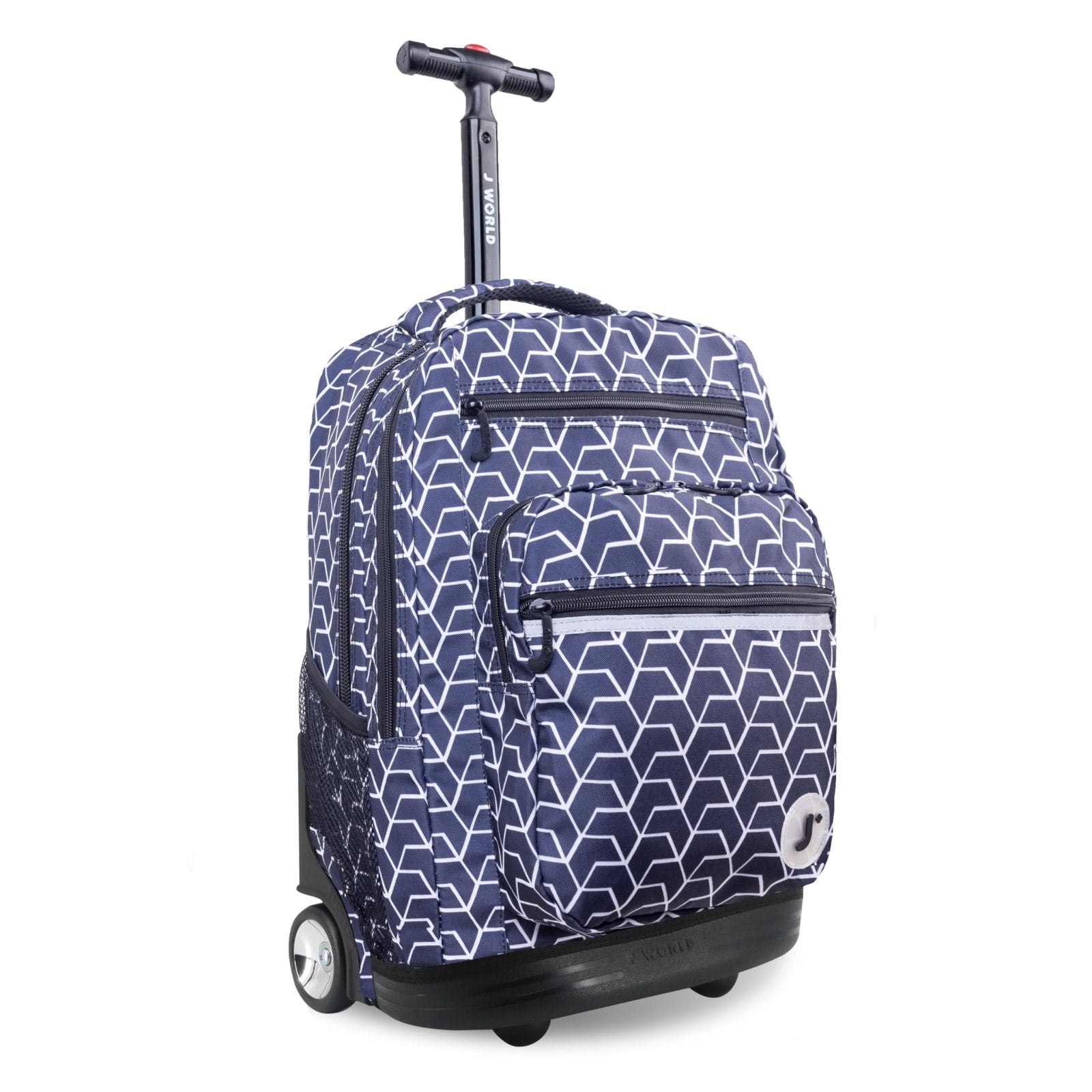 J World Sundance Laptop Rolling Backpack for Girls Boys. Roller Bookbag with Wheels, Line