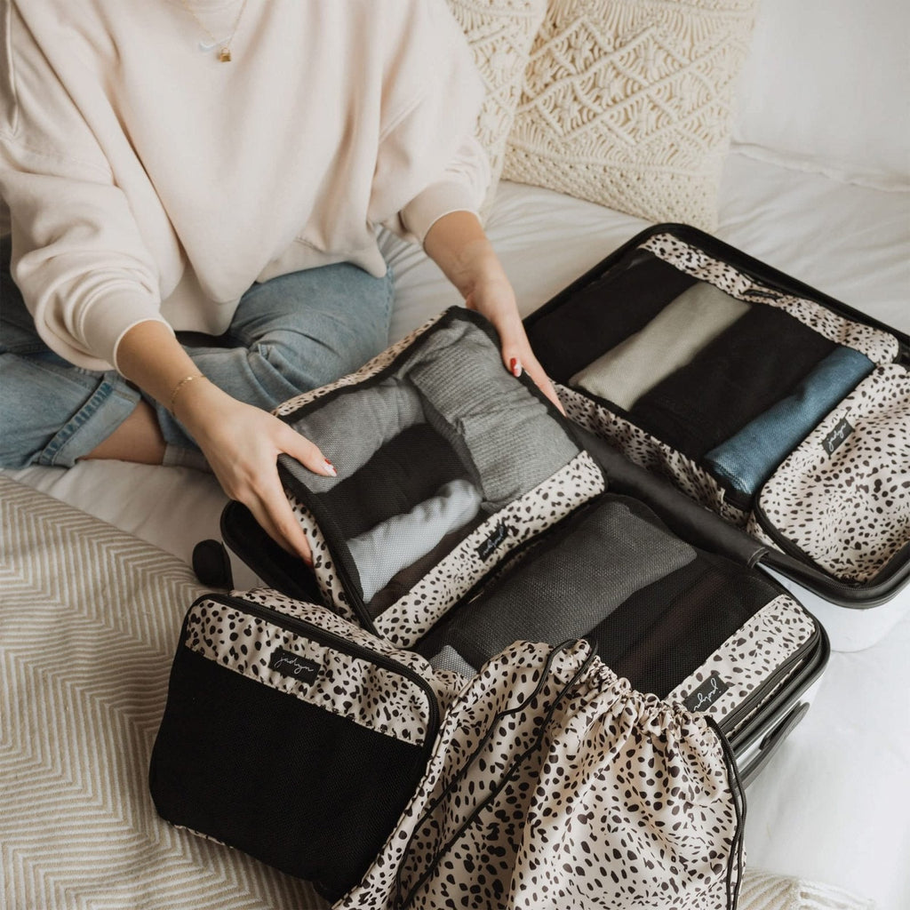 Jadyn Packing Cubes for Travel, 6 - Piece Large Packing Cube Organizer Set for Suitcase, Duffel Bag, Luggage, Multiple Sizes Travel Essentials (Cheetah Spot)