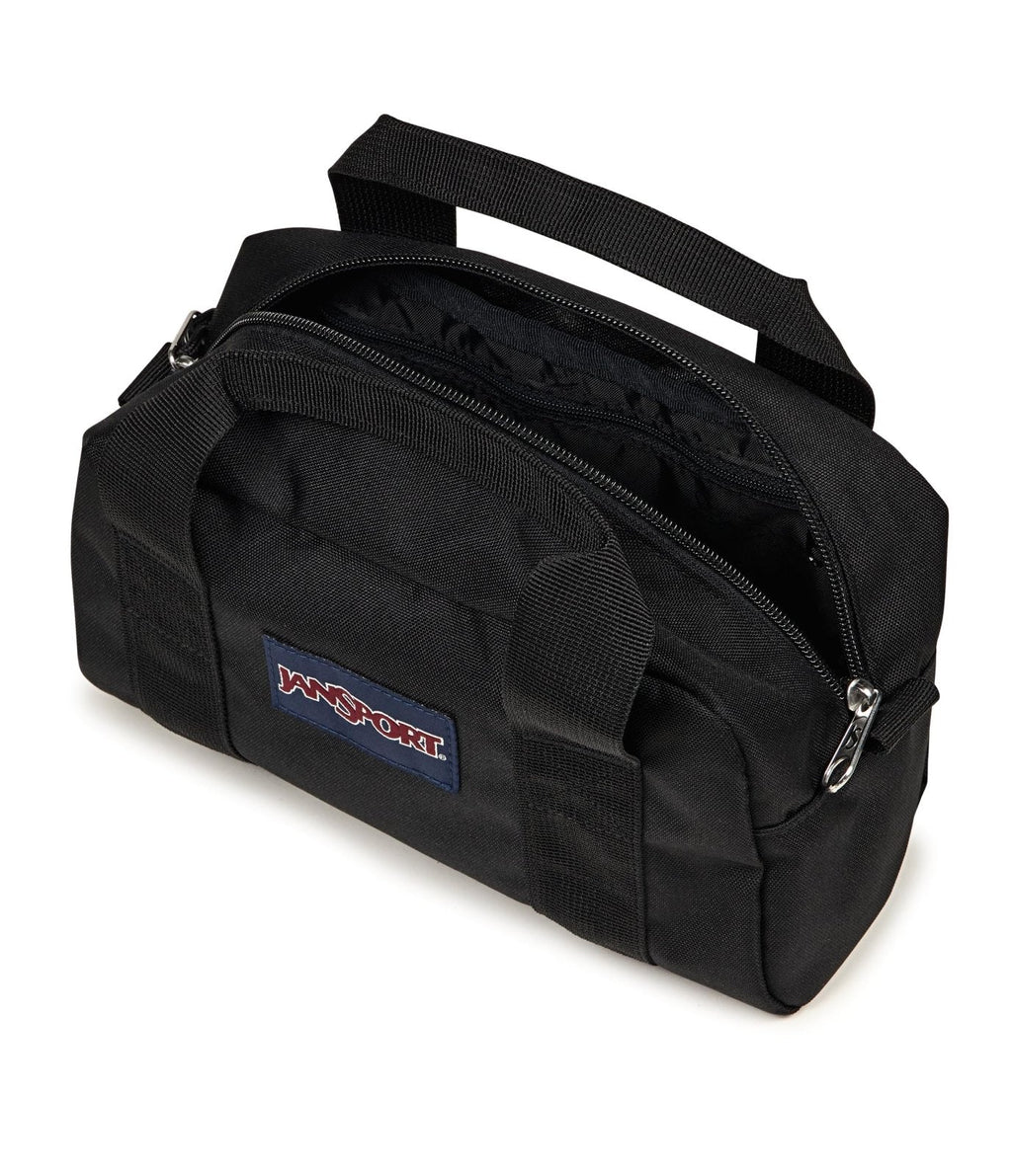 JanSport Weekender Mini Duffel (5L) - Travel or Gym Bag, Durable Weekender with Side Grab Handles - Black