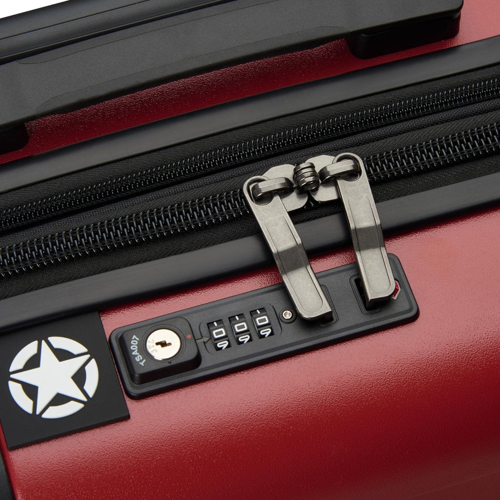 Jeep JH002B Hardside Expandable Luggage with Spinner Wheels, Chilli Pepper, Carry - On 19 Inch