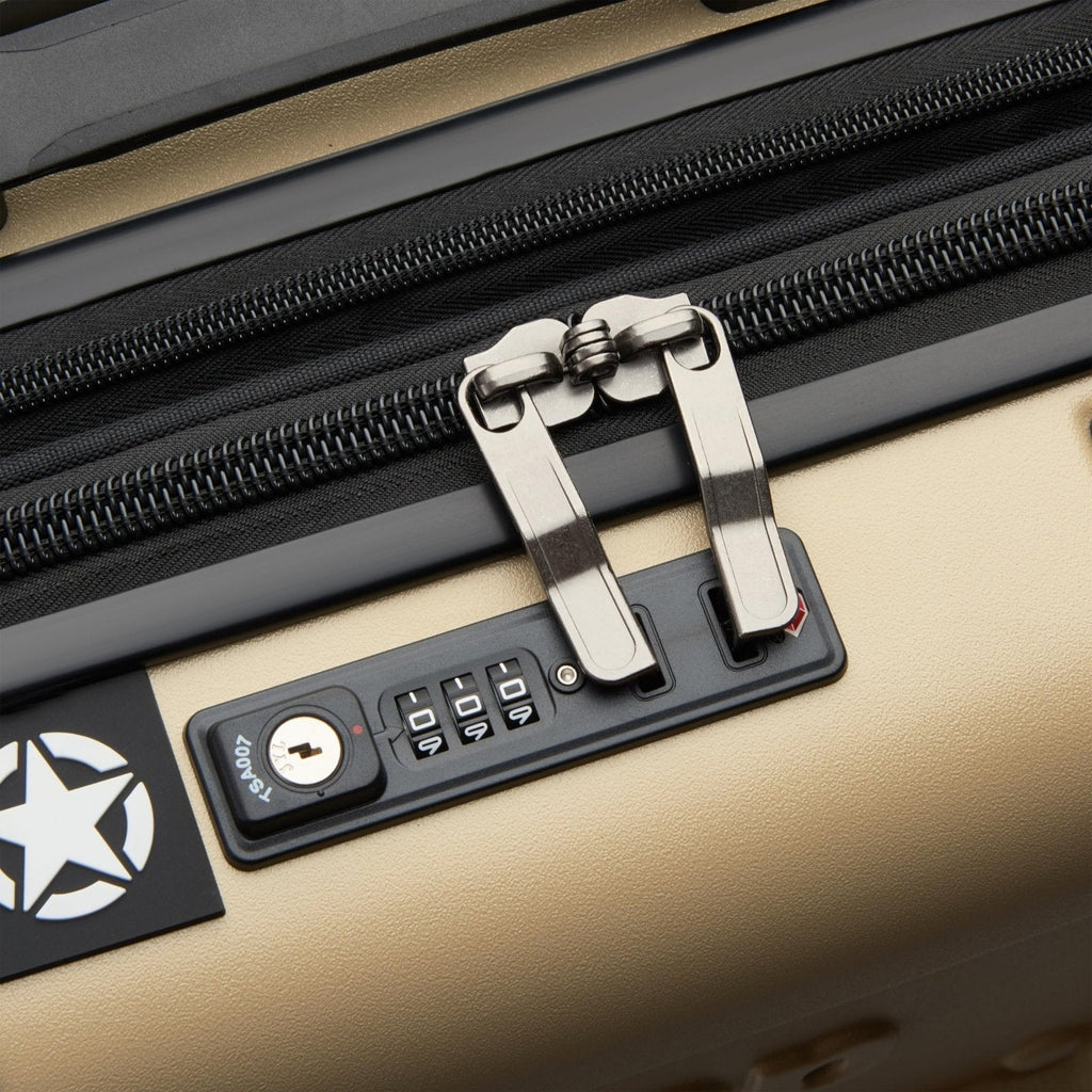 Jeep JH002B Hardside Expandable Luggage with Spinner Wheels, Warm Sand, Carry - On 19 Inch