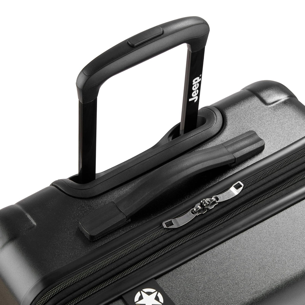 Jeep JH004C Hardside Expandable Luggage with Spinner Wheels, Black, Checked - Medium 24 Inch