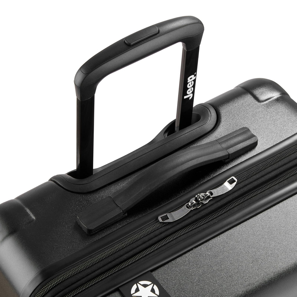 Jeep JH004C Hardside Expandable Luggage with Spinner Wheels, Black, Checked - Medium 24 Inch