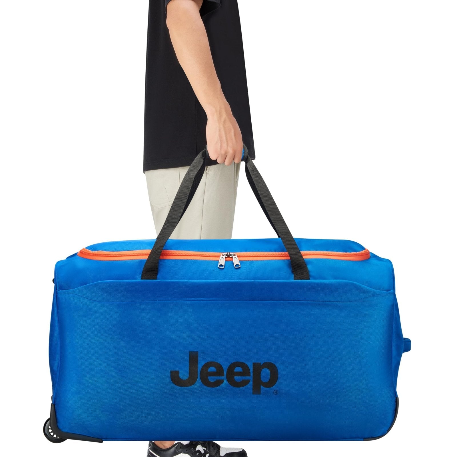 Jeep JS009D Two Wheel Rolling Travel Duffle Bag, Blue, 20 Inch