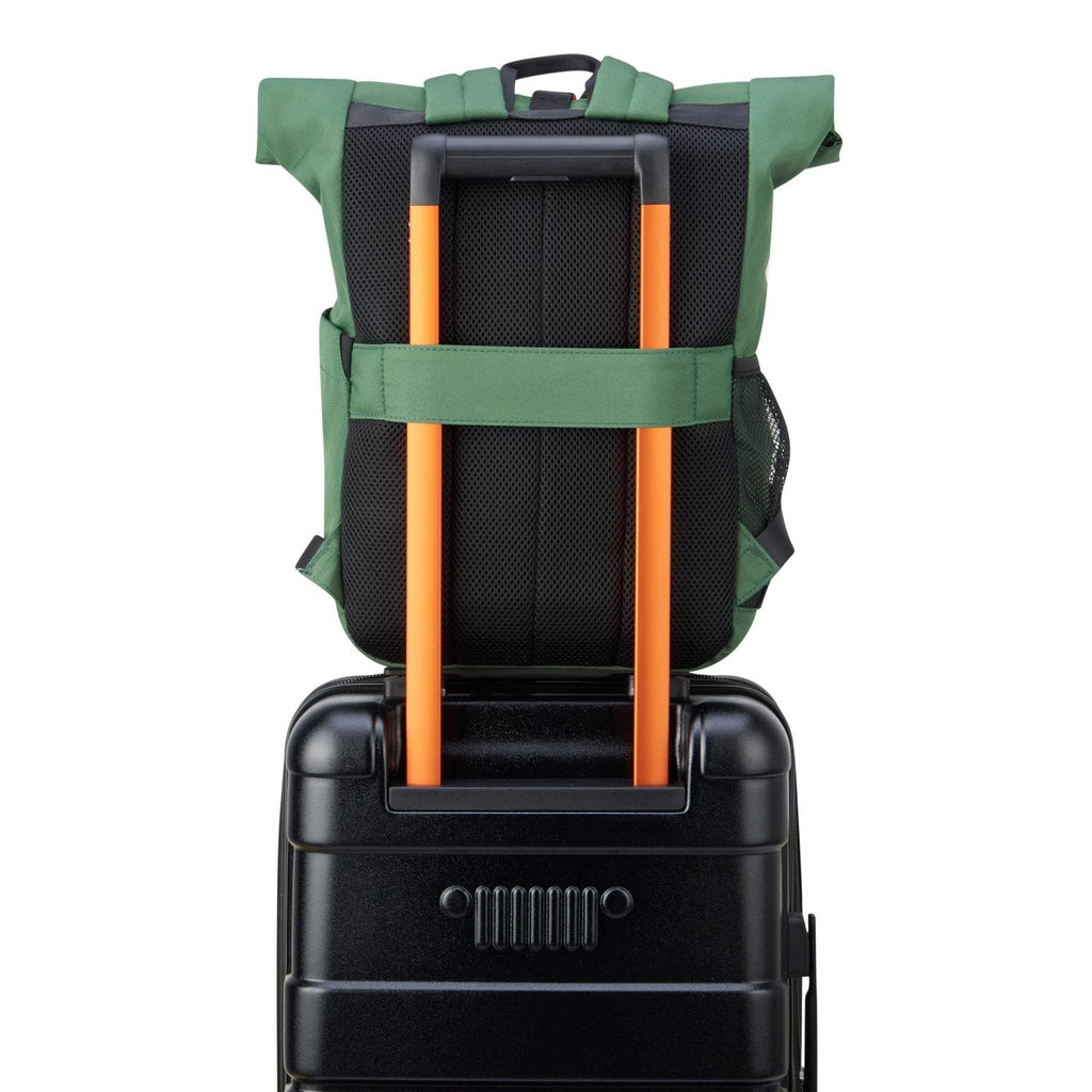 Jeep JS016D Rolltop Laptop Travel Backpack, Green