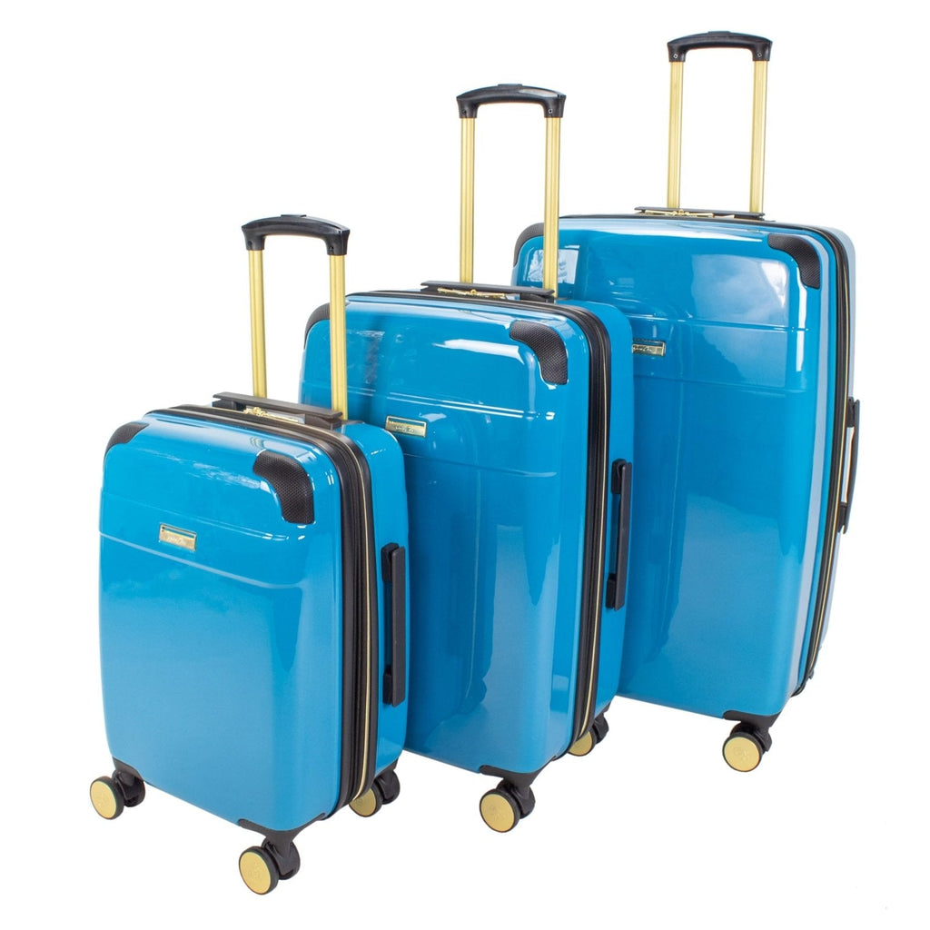 Jenni Chan Entin 3-Piece Hardside Lightweight Expandable Spinner Luggage Set (Teal)