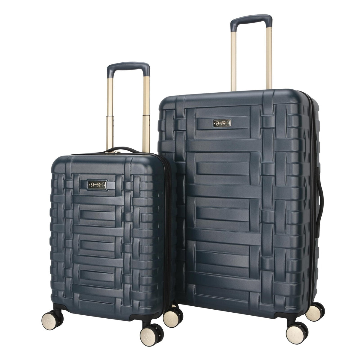 Jessica Simpson Taffeta 2-Piece Set (20"& 28") Expandable 8-Wheel Spinner Large Checked Luggage Suitcase, Magical Forest