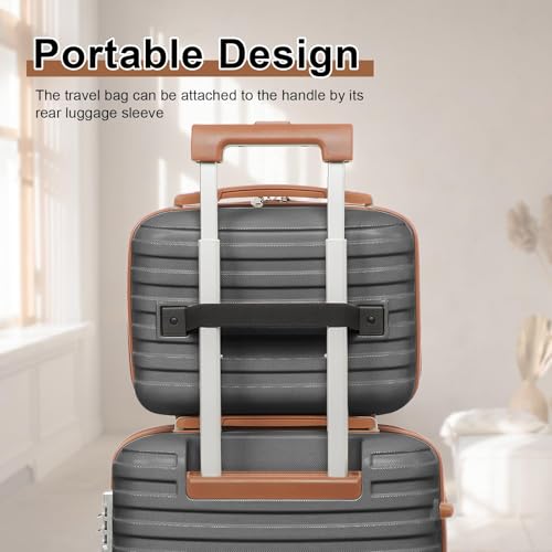 Joyway Expandable Luggage Sets 5 Piece, Lightweight Hard Shell Travel Suitcase Set with Spinner Wheels and TSA Lock, Grey