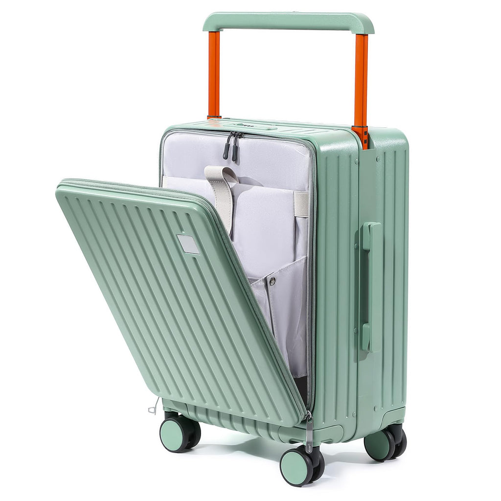 Joyway Hardshell Carry on Luggage Airline Approved with Front Pocket, Lightweight Hardside 20 Inch Suitcase with Spinner Wheels and TSA Lock (Green, Carry on Luggage-20 In)