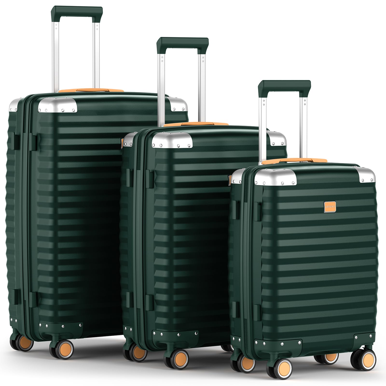 Joyway Luggage Set 3 Piece with TSA Lock and Spinner Wheels, PP Hard Shell Suitcase Set with Corner Protectors for Travel(Green, 3 piece luggage set)