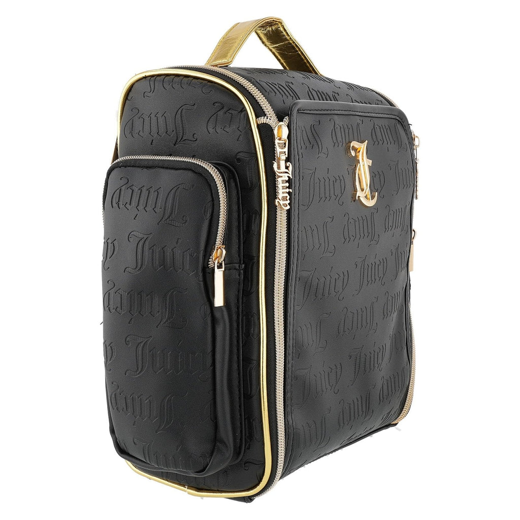 Juicy Couture Black Makeup Bag Cosmetics Organizer Travel Essentials Hanging Side Zip Pockets