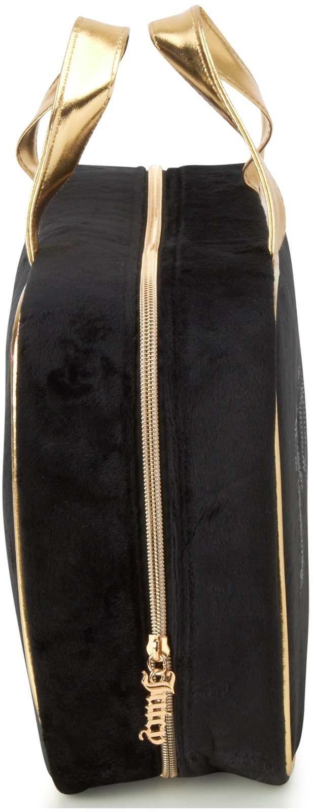 Juicy Couture Black Velour Rhinestones Makeup Bag Cosmetics Organizer Travel Essentials Set