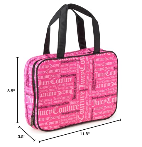 Juicy Couture Hot Pink Graffiti Makeup Bag Cosmetics Organizer Travel Essentials Weekender Logo