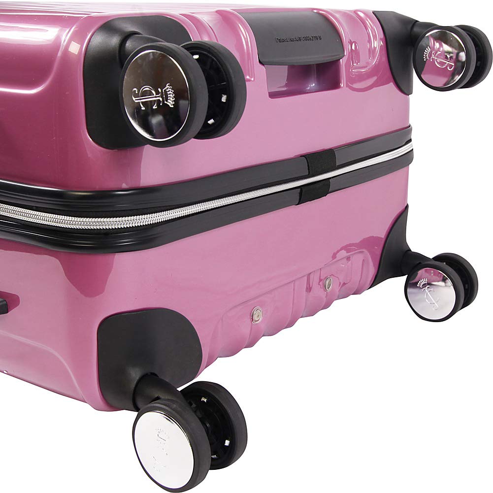 Juicy Couture Lindsay 3 - piece Hardside Spinner Luggage Set Luggage Set, Silver Fuchsia