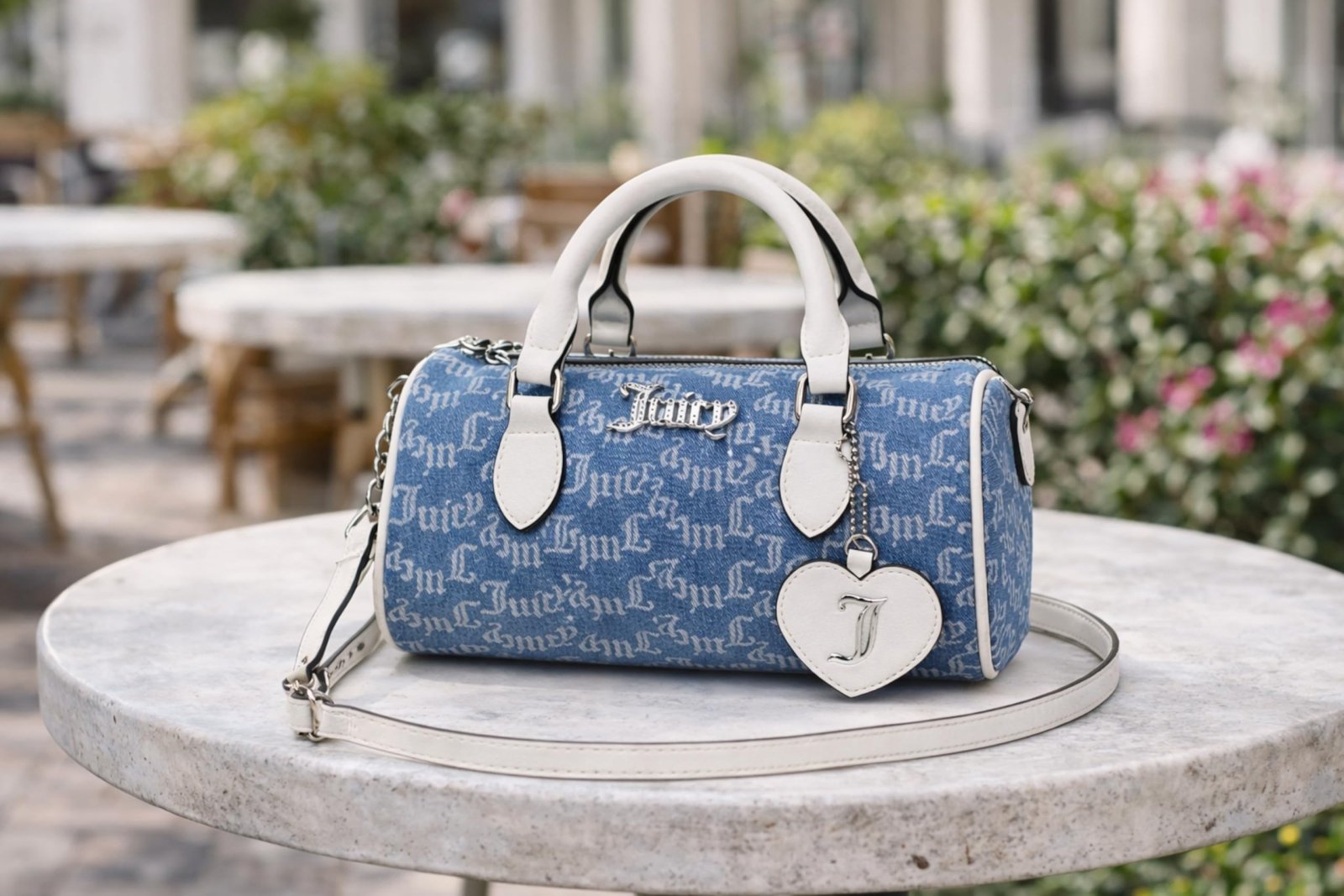 Juicy Couture Queen of Everything Mini Duffle Bag (Royal Denim Ice)