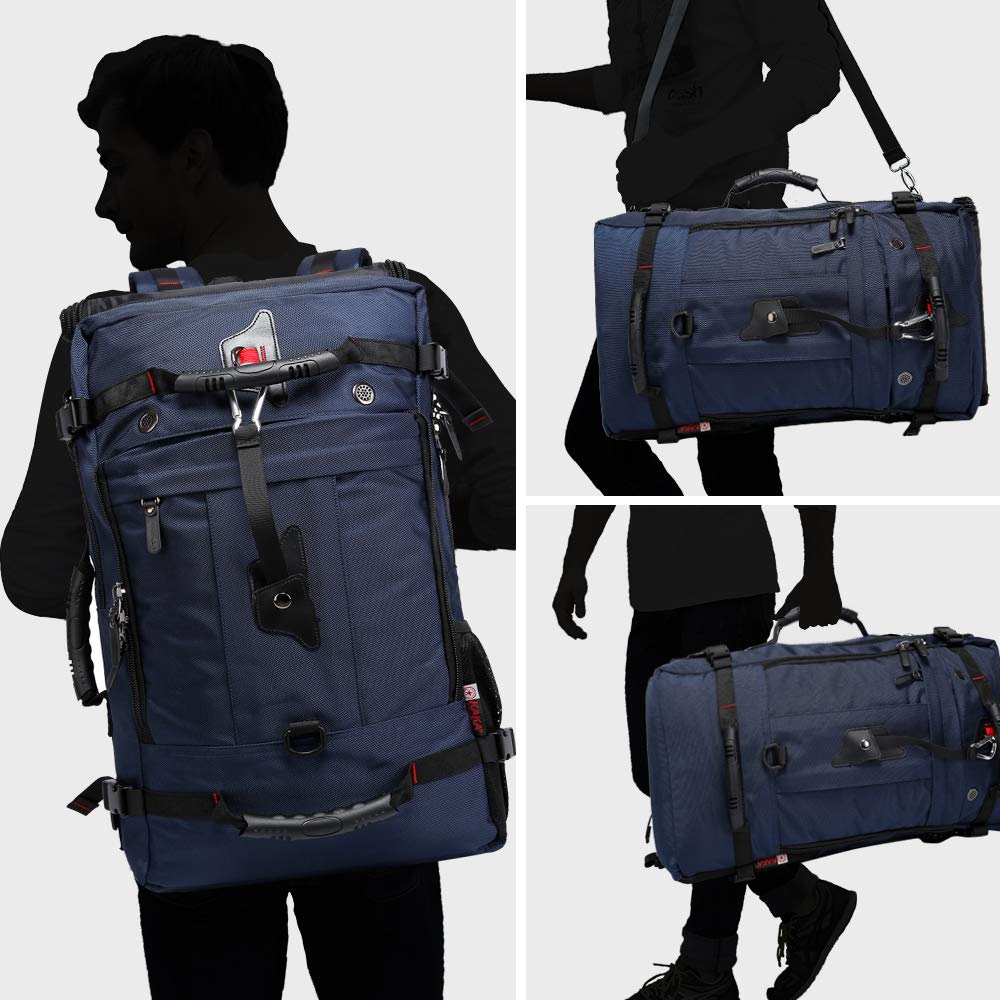 KAKA Travel Backpack, Carry On Backpack Durable Convertible Duffle Bag Fit for 17.3 Inch Laptop for Men and Women(Large 40L)