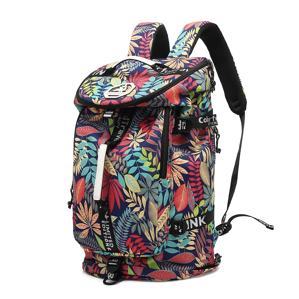 Kalesi Floral Gym Duffle Bag Backpack 4 ways for Women Waterproof with Shoes Compartment for travel Sport Hiking laptop Lightweight