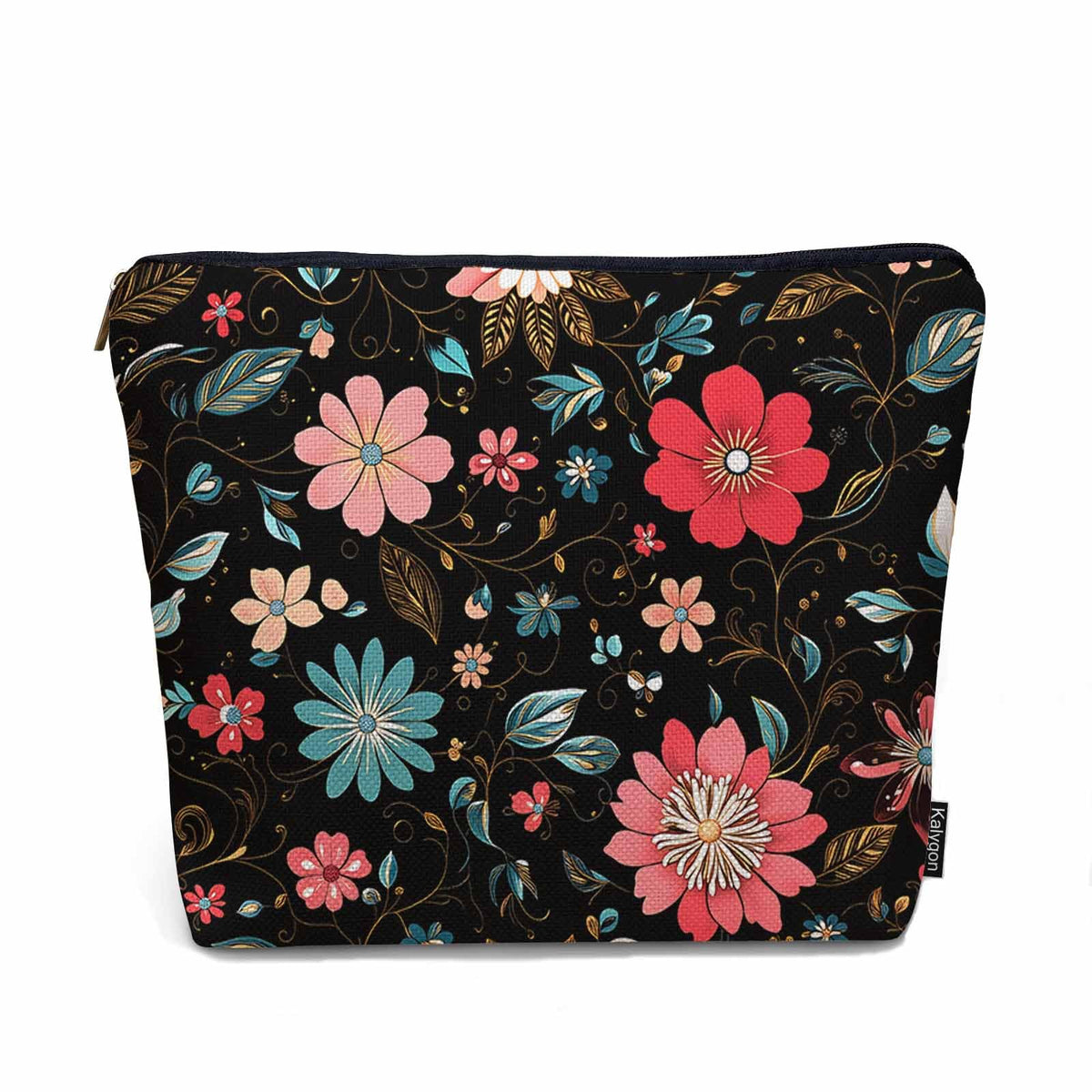 Kalygon Woman Makeup Bag Paisley Flower, Colorful Paisley Floral Red Makeup Bags Travel Cosmetic Bags Toiletry Makeup Organizer Pencil Pouch Make Up Cosmetic Bag For Owners Lady Birthday Gifts