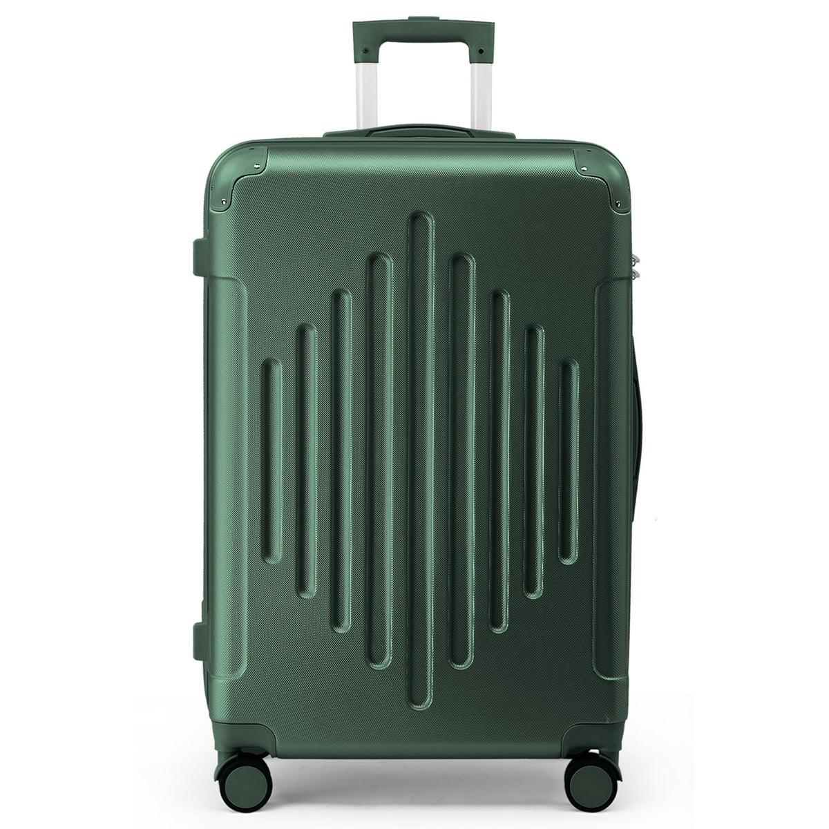 Karl home Hardside 28 Inch Checked Luggage with Dual 360° Spinner Wheels, ABS Hardshell Medium Check-in Suitcase with TSA Lock & Smooth Rolling Wheels for Men & Women Lightweight Travel, Dark Green