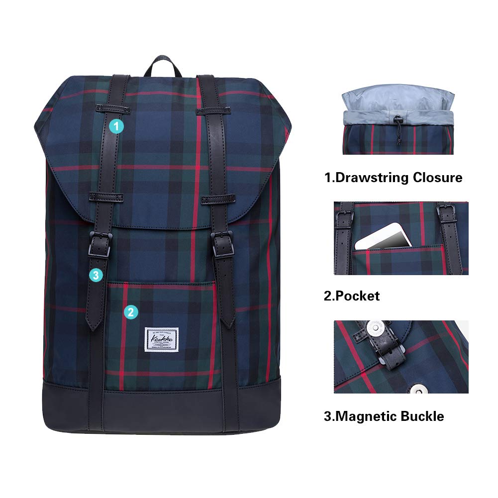 KAUKKO Lightweight Outdoor Daypack,Casual Travel Backpack Laptop backpack for 15" (6 - 13 - black)