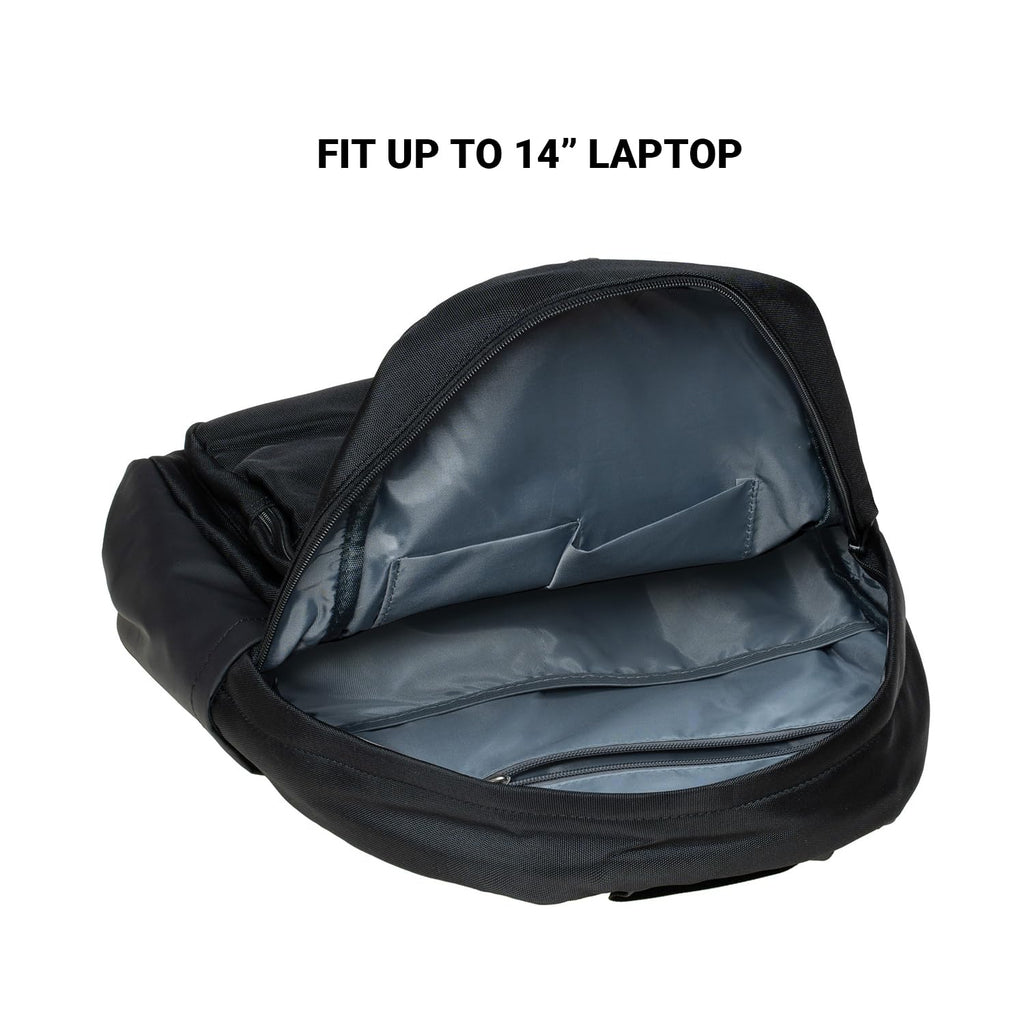KAUKKO Nylon Travel Laptop Backpack for Men Women Work Casual Back Pack Daypack Fits 14" Laptop - Black