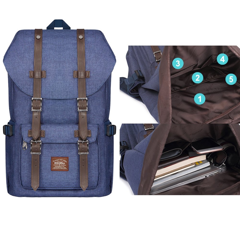 KAUKKO Travel Laptop Backpack Outdoor Rucksack Causal backpack Fits 15.6"(Oxford Blue)