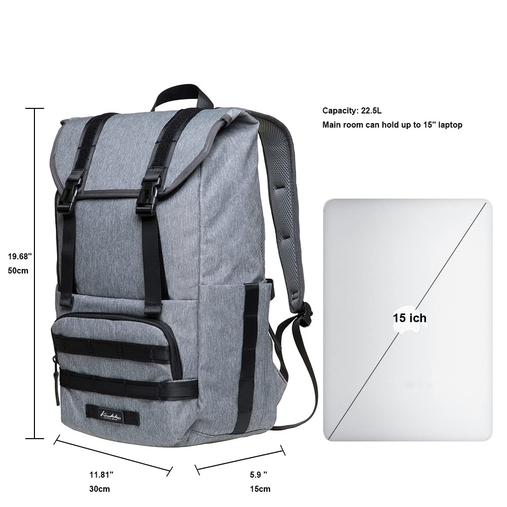 KAUKKO Travel Laptop Backpack, Outdoor Rucksack,Casual backpack Fits 15.6" (23 - GREY)