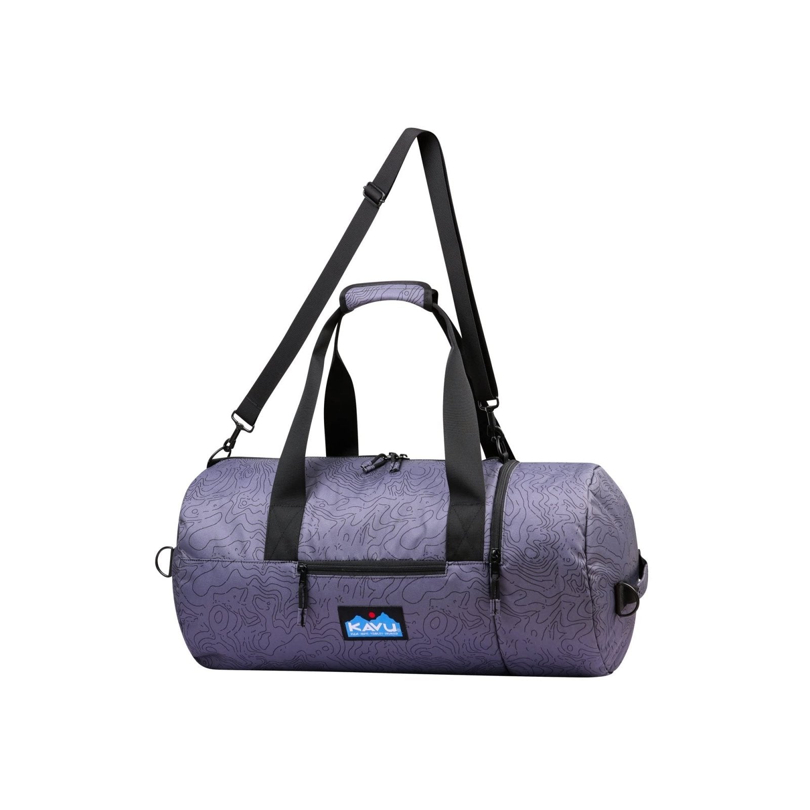 KAVU Duroga Duffle Bag Convertible Backpack With Detachable Shoulder Straps - Stone Topo