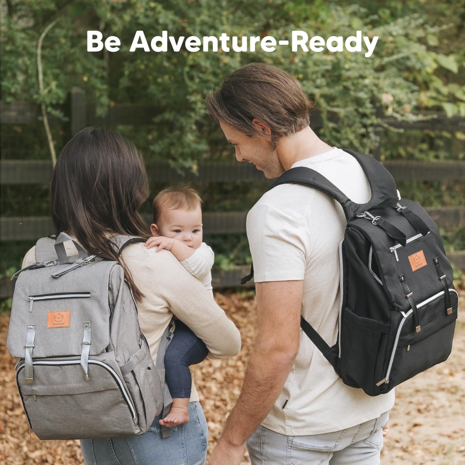 KeaBabies Baby Diaper Bag Backpack with Changing Pad - Waterproof Baby Bag for Mom and Dad, Insulated Bottle Pockets, Durable Toddler, Twin, Boy Girl Diaper Backpack for Travel, Large (Trendy Black)