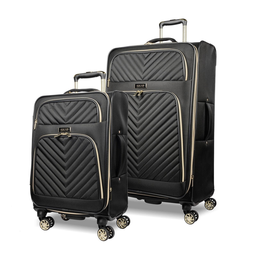 Kenneth Cole REACTION Chelsea Chevron Quilted Luggage, Black, 2-Piece Set (20"/28")