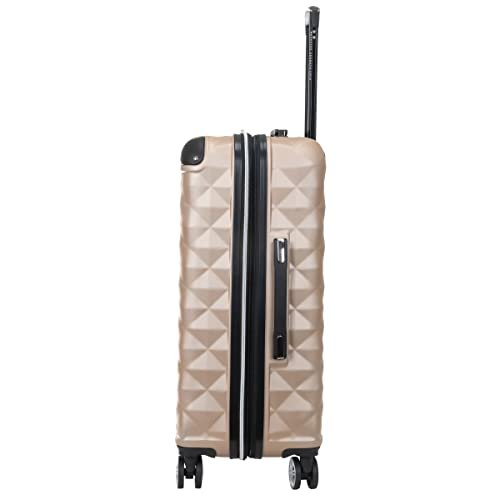 Kenneth Cole REACTION Diamond Tower Collection Lightweight Hardside Expandable 8 - Wheel Spinner Travel Luggage, Rose Champagne, 24 - Inch Checked