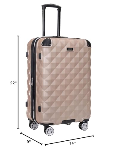 Kenneth Cole REACTION Diamond Tower Collection Lightweight Hardside Expandable 8 - Wheel Spinner Travel Luggage, Rose Champagne, 24 - Inch Checked