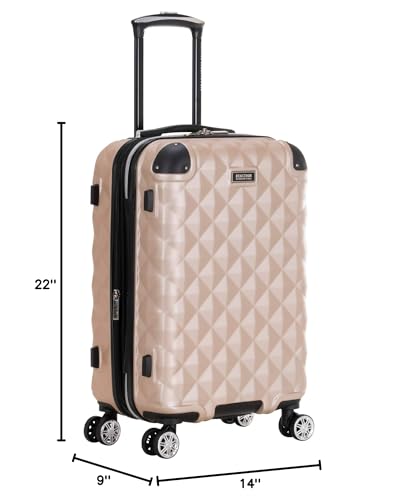 Kenneth Cole REACTION Diamond Tower Collection Lightweight Hardside Expandable 8 - Wheel Spinner Travel Luggage, Rose Gold, 20 - Inch Carry On
