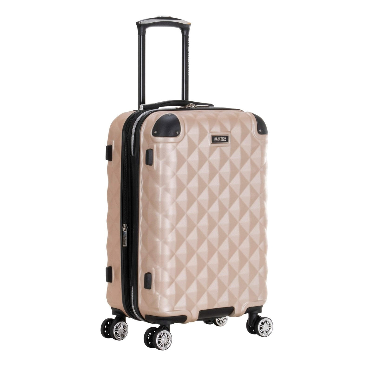 Kenneth Cole REACTION Diamond Tower Collection Lightweight Hardside Expandable 8-Wheel Spinner Travel Luggage, Rose Gold, 20-Inch Carry On