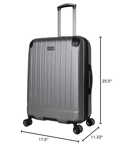 Kenneth Cole Reaction Flying Axis 24" Hardside Expandable 8 - Wheel Spinner Check - Size Luggage, Silver