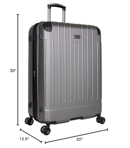 Kenneth Cole Reaction Flying Axis 28" Hardside Expandable 8 - Wheel Spinner Check - Size Luggage, Silver