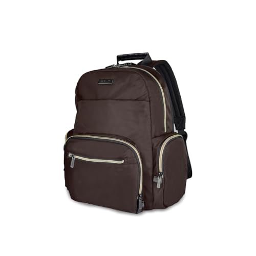 Kenneth Cole REACTION Madison Square Lightweight Hardside Chevron Expandable Spinner Luggage, Chocolate Brown, 2-Piece (20" Carry On + Sophie Backpack)